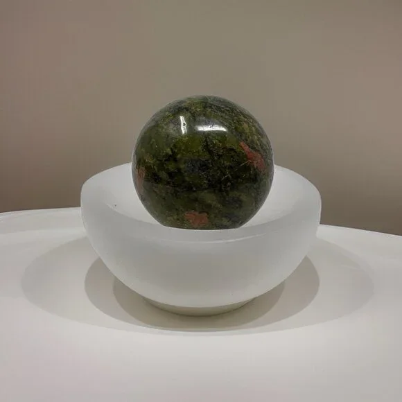 Unikite Sphere Carving Natural Stone Healing Crystal Orange Green 40mm - Picture 7 of 9